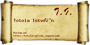 Totola István névjegykártya