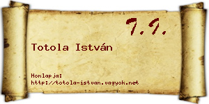 Totola István névjegykártya